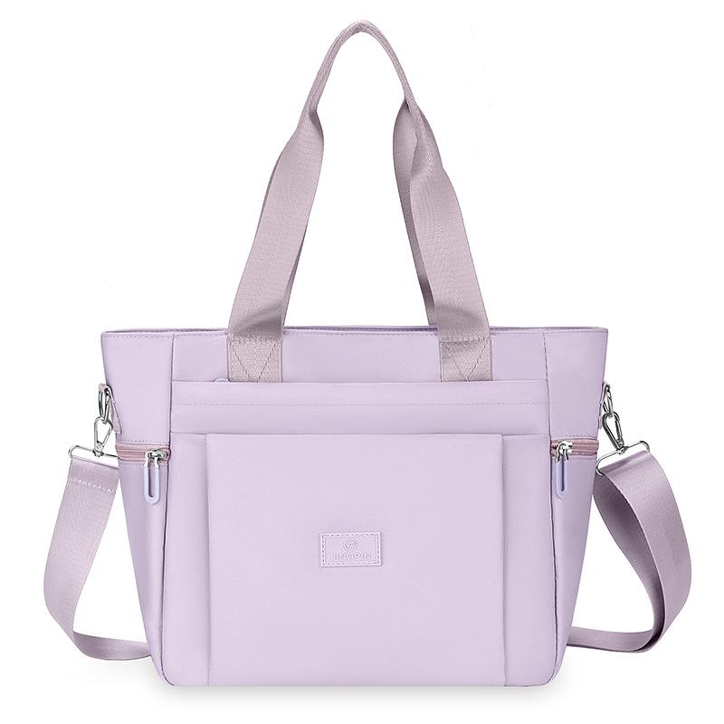 

Универсальная женская большая нейлоновая сумка-тоут - на одно плечо, простая сумка в корейском стиле для шопинга фиолетовый