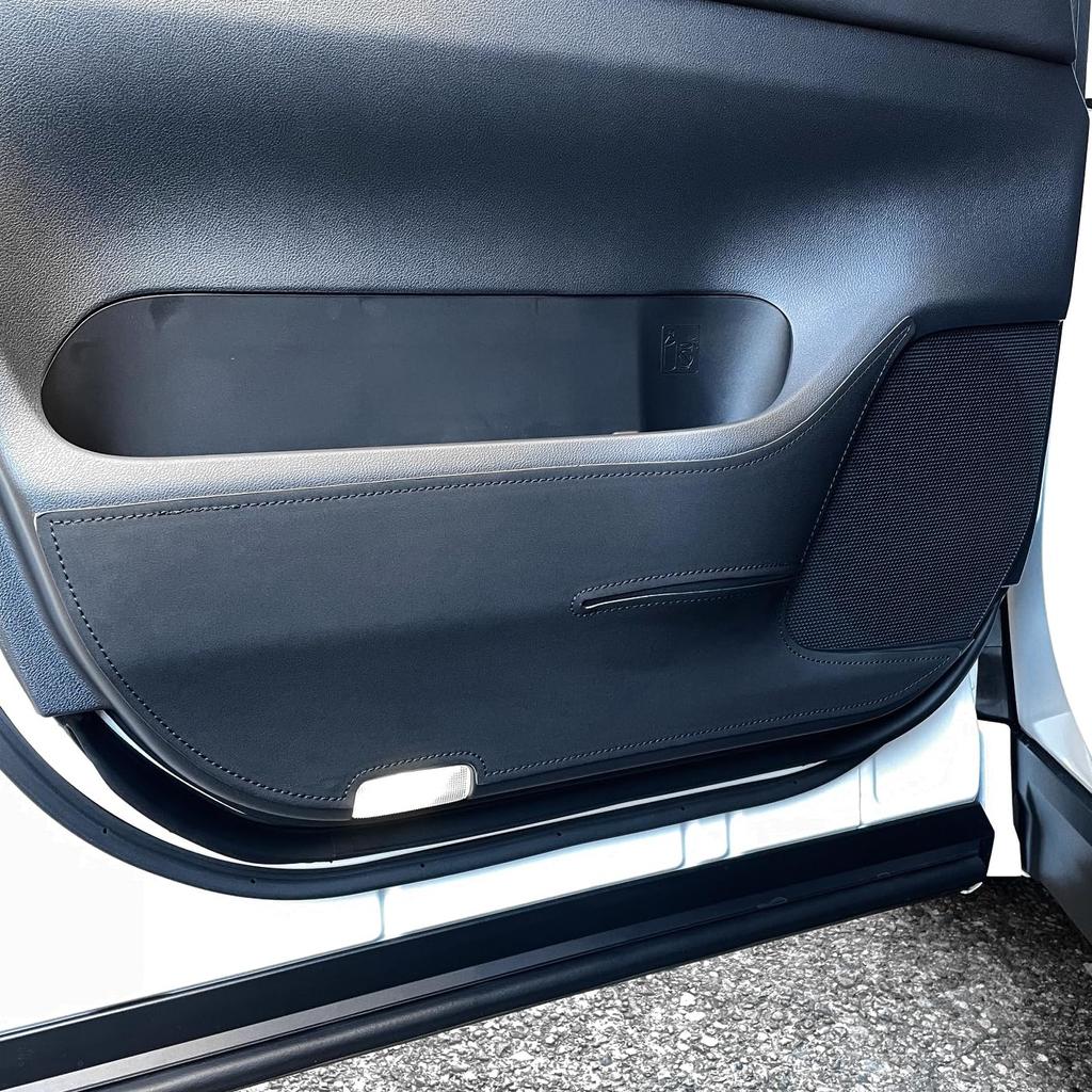 CGP Front Kick Guards, Black PU Leather Foot Side Panel Guards for 40 Series Alphard and Vellfire, Door Protectors, 2-Piece Set (HN12-T13801B-KIC)