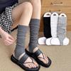 New Miu-Style Grey Ballet Layered Knit Socks: Slimming and Lightweight Women's Summer Foot-Coverings.