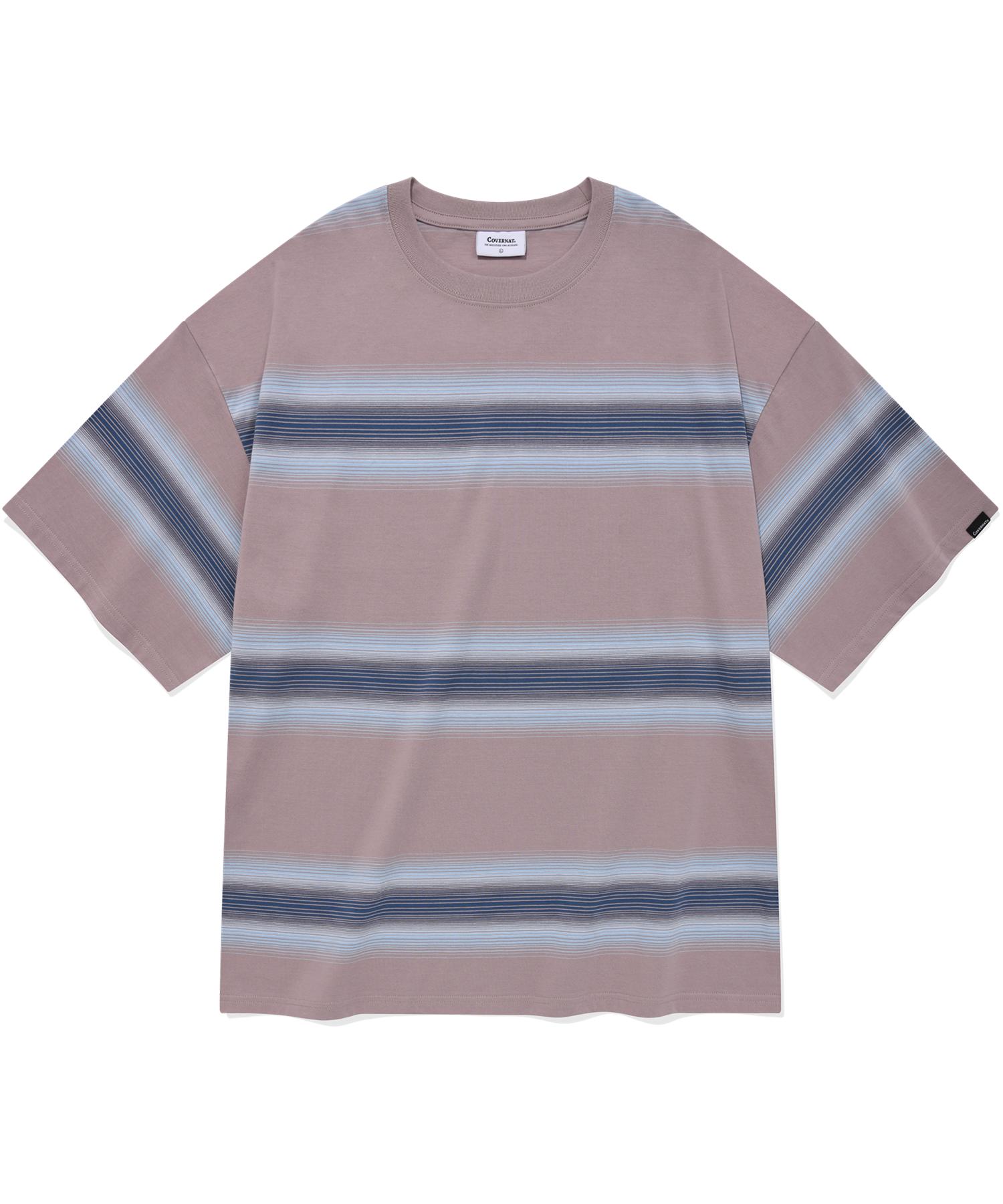 Covernat Gradient Stripe T-Shirt Beige Beige/L