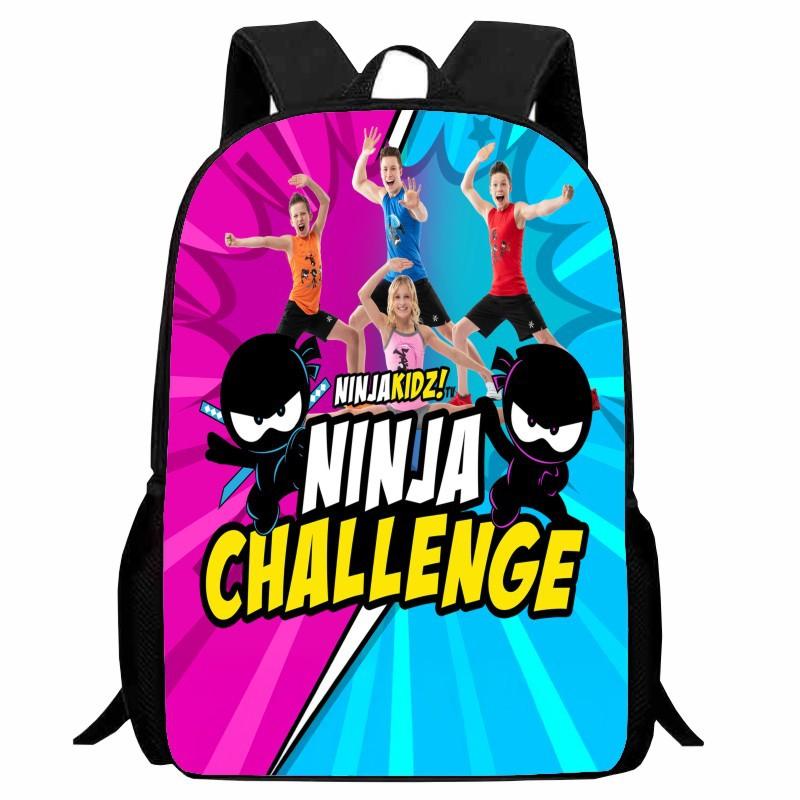 Zaino Scolastico Ninja Kidz Stampato, Zaino Casual Cartone Animato Scuola Elementare 1a Elementare
