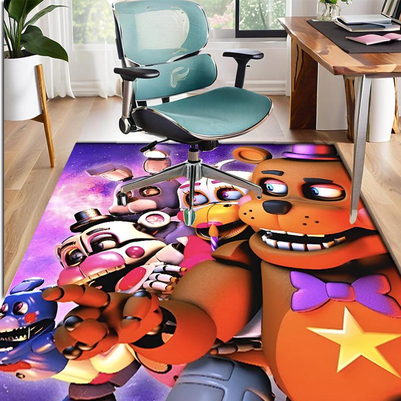 Five Nights at Freddy's Pattern Rug, Indoor/Outdoor Mat, for Picnic, Gameroom, Bedroom, Office, Living Room, Home Decor Carpet, Birthday Gift