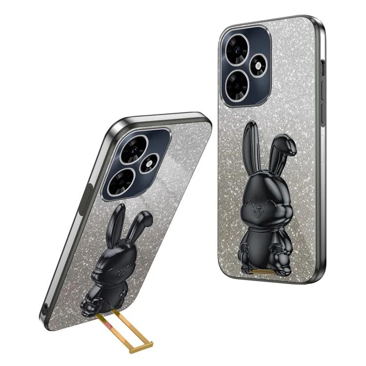 For Infinix Hot 30i Shockproof Phone Case Glitter Powder PC+TPU Cover with Kickstand