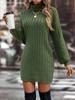 Autumn Winter Wool Dress High Neck Loose Casual Knit Dress Luxurious Relaxed-fit Slimming and Versatile Top