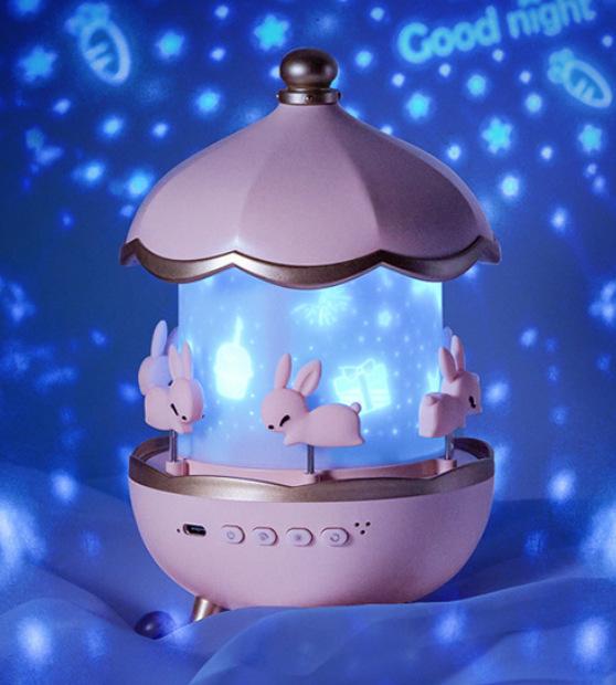 LED Star Projector Night Light with Bluetooth Speaker 6/21 Films Kawaii Ocean Projection Lamp for Kids Baby Bedroom Decor Gifts