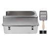 Cat Litter Box Stainless Steel Splash Proof Extra Large Size Half Enclosed Kitten Litter Pan with Cover and Scoop