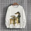 Animal Print Sweatshirts For Men Loose O-Neck Hoodies Dog Graphic Long Sleeves Outdoor Streetwear Oversized Men's Clothing Tops