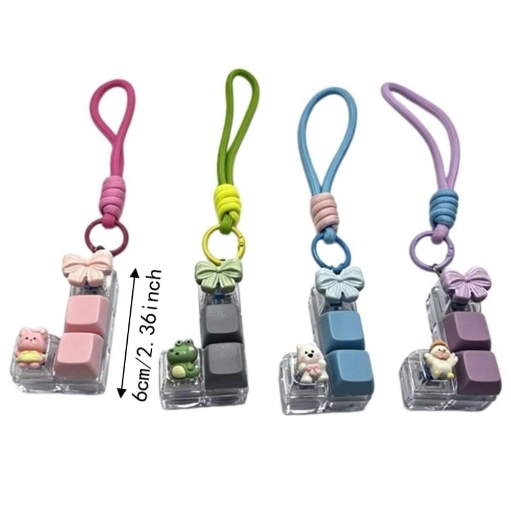 Rabbit Frog Bear Duck Stress Relief Keyring Cartoon Animal Fidget Bag Pendant Student Bag Ornament