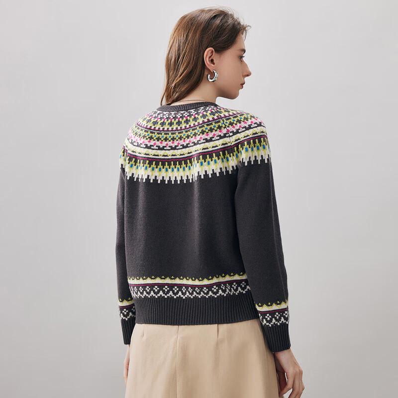 Kommon Boca Women's Fair Isle Thick Wool Sweater