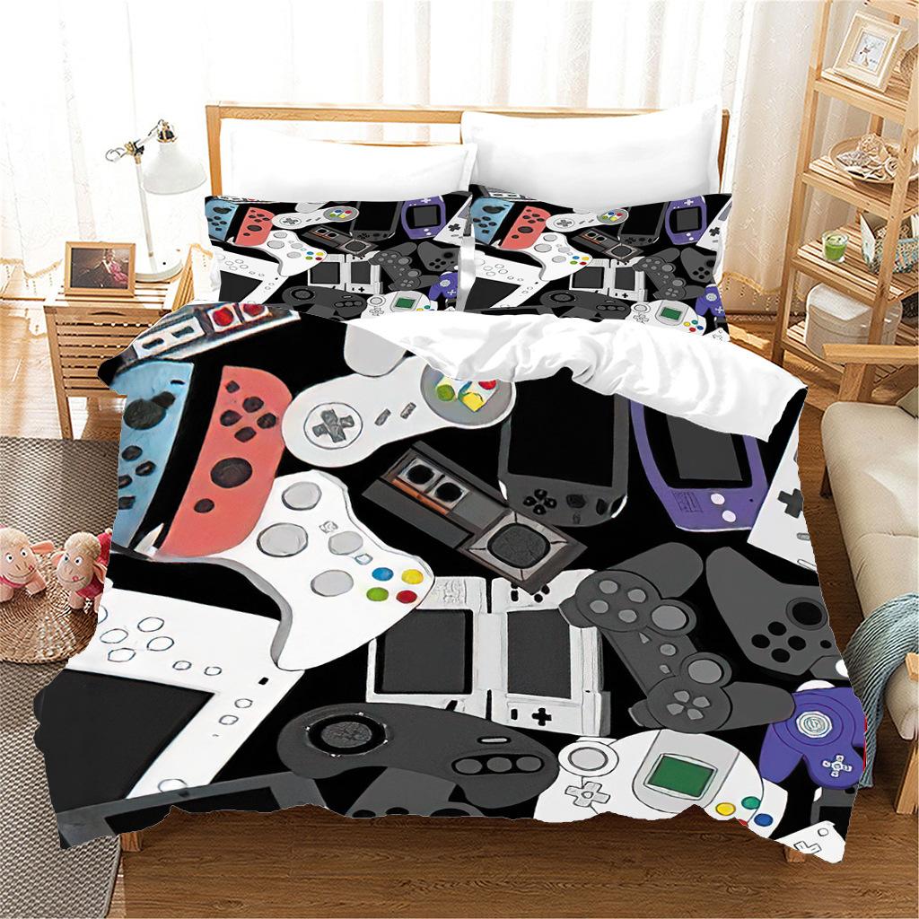 Gamepad Printing Three-Piece Digital Printing Quilt Cover Pillowcase Sheet