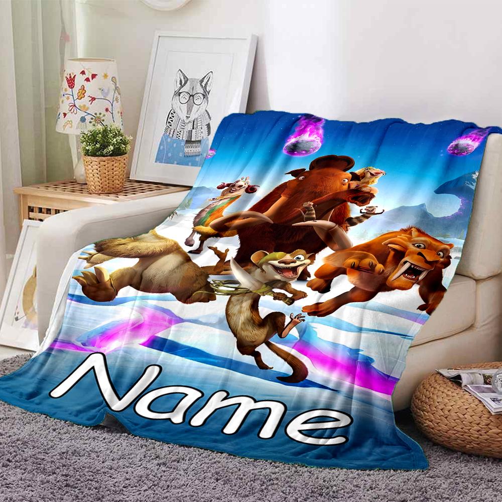 Personalisierbare Decke mit Namen, Eiszeit: Die Entstehung der Dinosaurier, Weich & Warm, für Sofa, Büro, Bett, Reisen, Mittagspause, Geschenk für alle Jahreszeiten