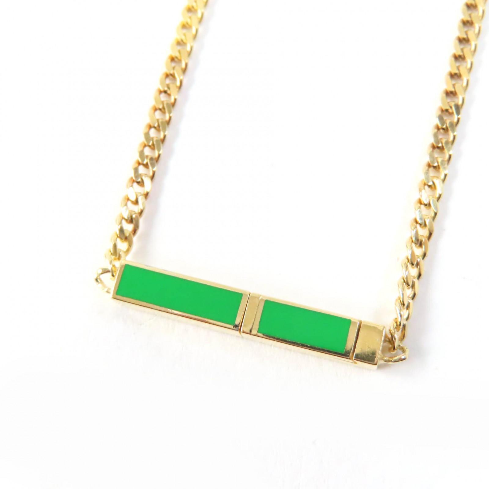 

Great BOTTEGAVENETA Necklace Accessories Gold green AG925 Women Used