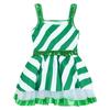 Girls Christmas Dance Costume Sleeveless Shiny Sequins Striped Figure Ice Skating Roller Skating Leotard Dress