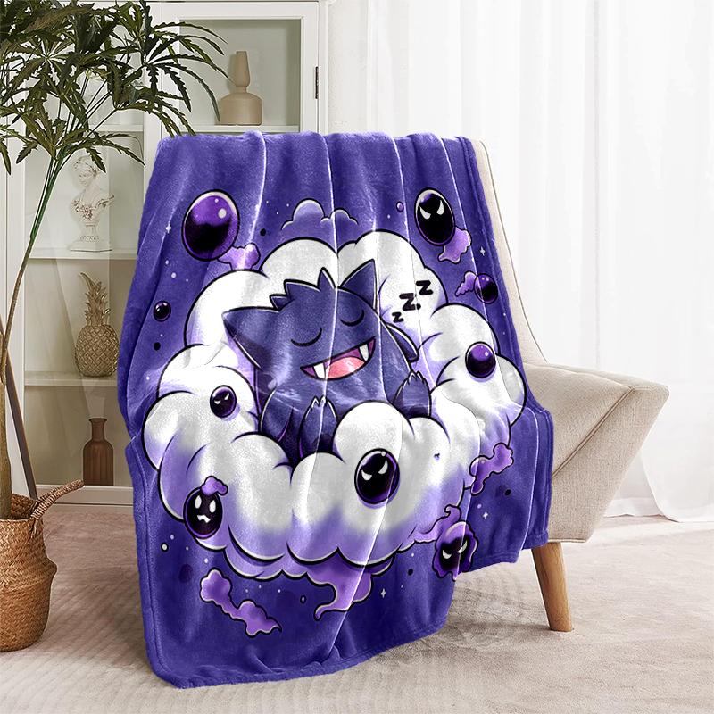 1pc Blanket Pokémon Characters Print Design, Lightweight Blanket for Sofa, Bed- Soft &Warm, Gift for All Seasons Like Christmas, Halloween