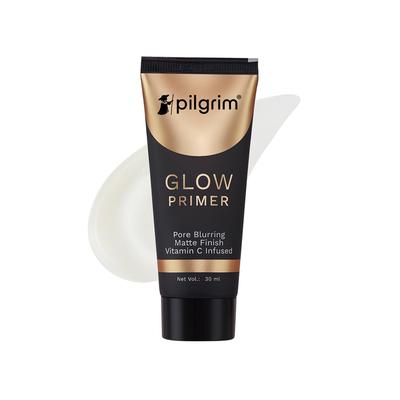 Pilgrim Glow Primer Lekki żel na bazie aksamitnego matowego wykończenia, rozmywa pory, wzbogacony witaminą C+E
