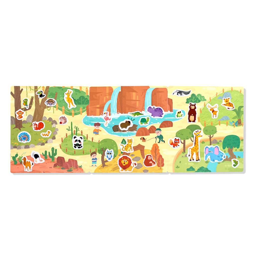 Reusable Sticker Books for Children DIY Puzzle Game Educational Learning Toy Cartoon Learning Cognition Toys for Kids Gift