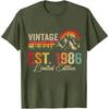Vintage Est 1986 Limited Edition Summer Men TShirt Retro Mountain Rainbow Design Casual Wear For Birthday Gift For Him