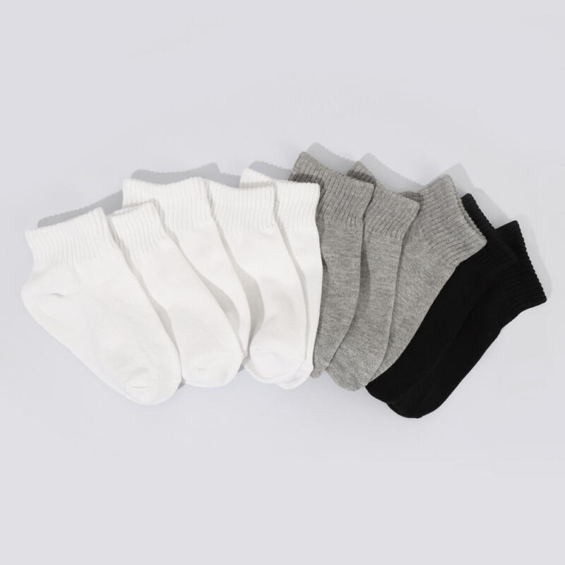 10-Pair Set of Basic Short Socks for Kids