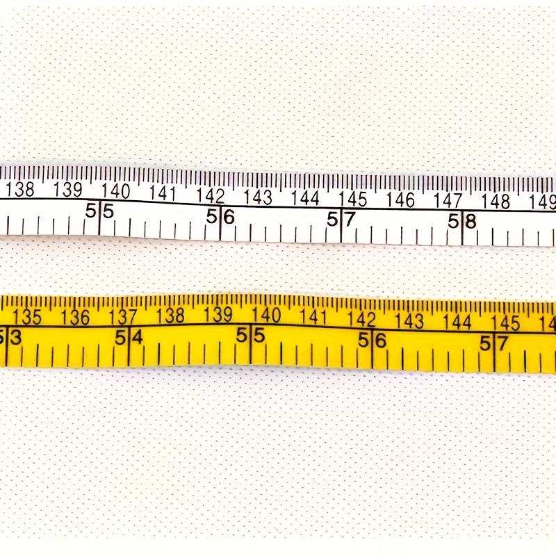 1pc Soft Measuring Tape, 60-Inch Flexible Canvas Sewing Ruler, Dual System Soft Scale, Body Measurement Tool, Purple and Yellow