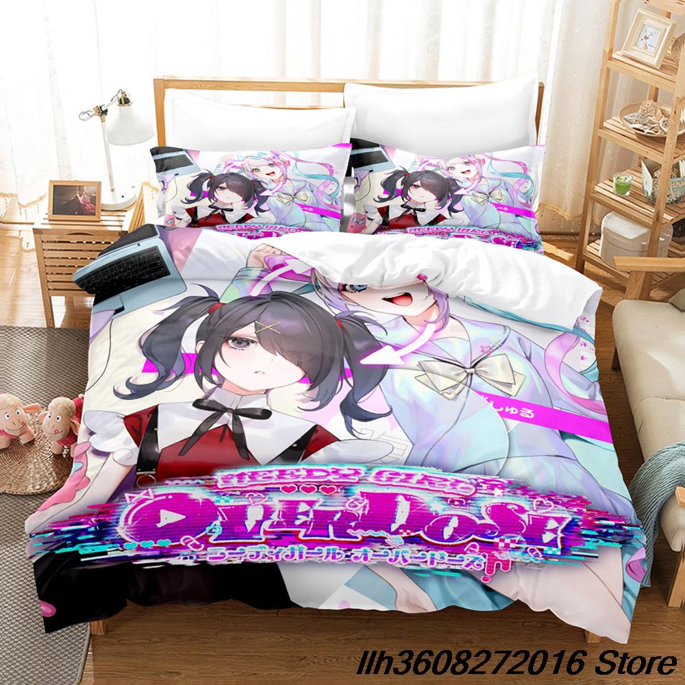 New Needy Girl Overdose Bedding Set Cartoon Anime Three-Piece Set Adult Kid Bedroom Duvetcover Sets 3D Kawaii Girls Conjunto De