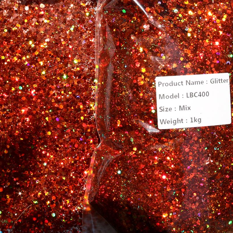 PET Bulk Holographic Glitter 1KG Mixed Chunky Glitter Powder for Crafts
