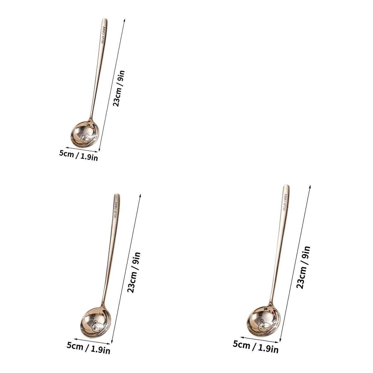 WORTHBUY Cuillère à soupe en acier inoxydable 304, jolie louche de cuisine, cuillère à soupe à long manche, couverts de ménage, cuillère de service