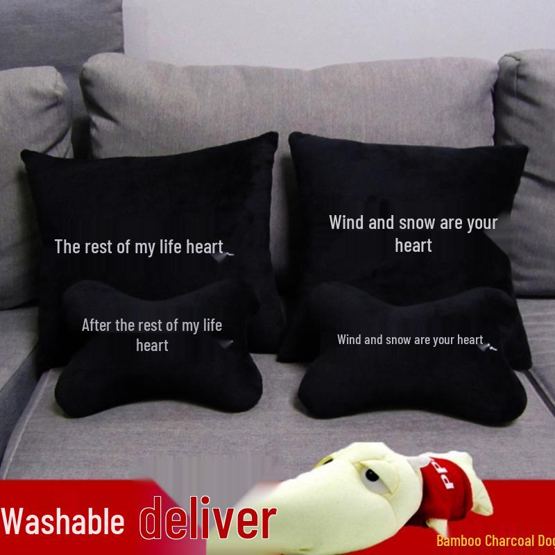 Car Neck and Lumbar Support Pillow Set – Cute Cartoon Design