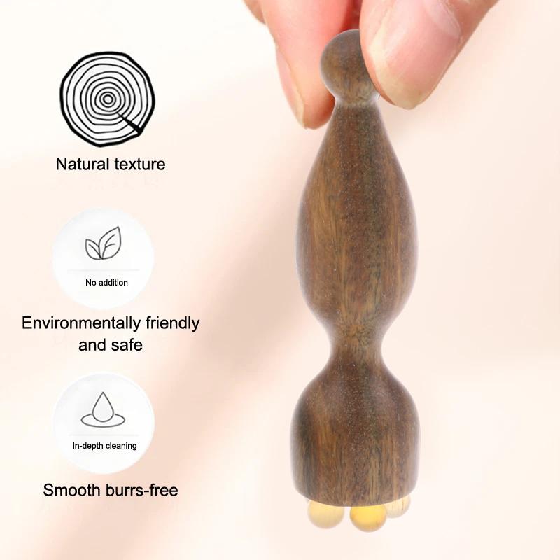 Green Sandalwood Face Massage Tools Gua Sha Face Skin Care Massage Sticks Lotus Seedpod Shape Massager Facial Physiotherapy Tool