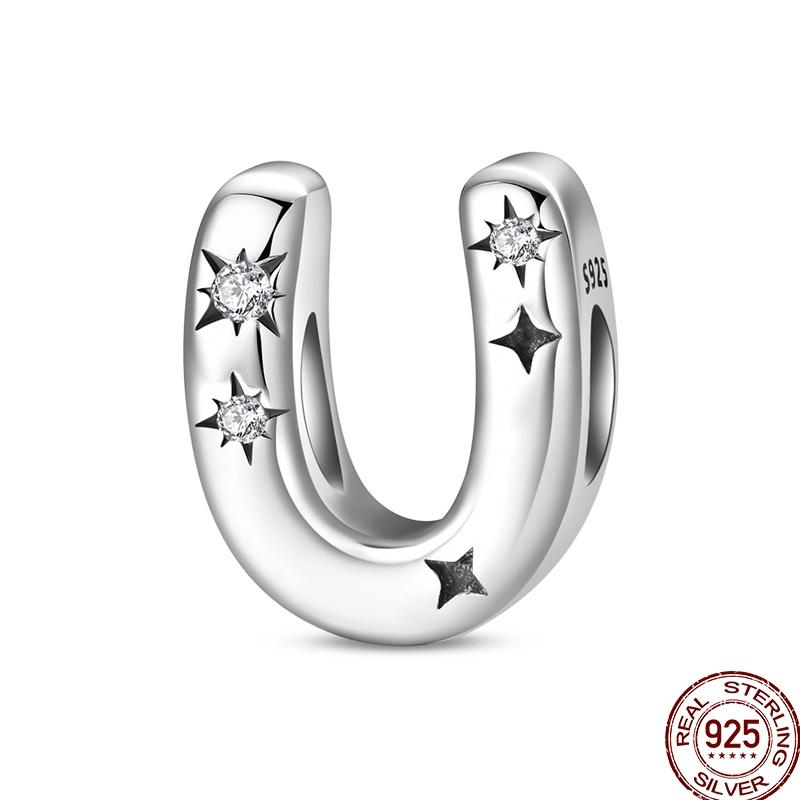 Copper 26 Letter A-Z Alphabet Charm Beads Fit Original Bangle Bracelet Necklace Pendant Jewelry Accessories Making