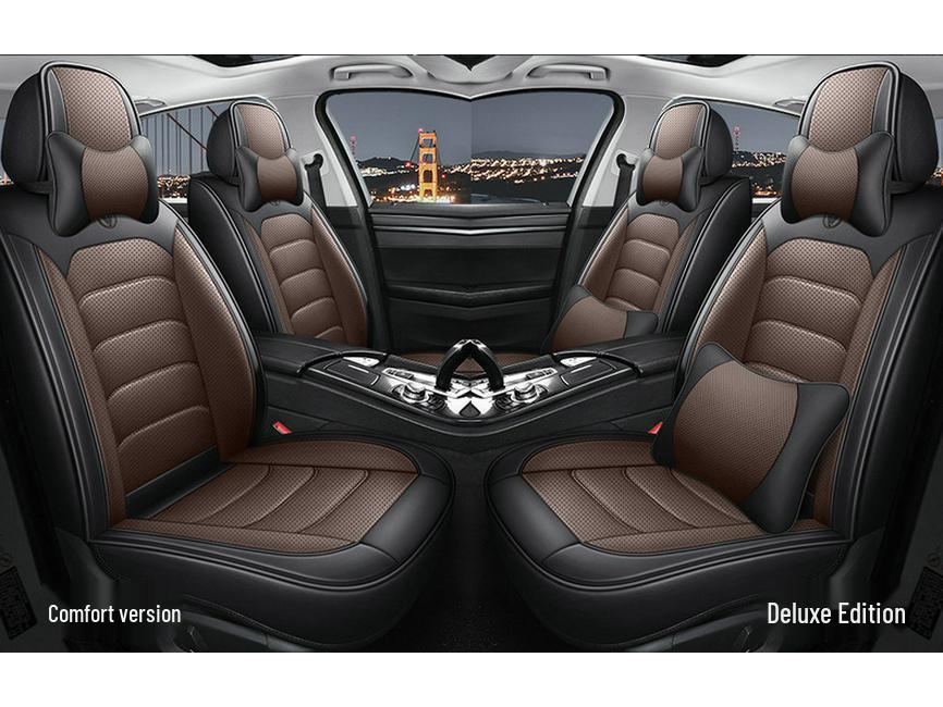 Nappa Leather Full Coverage Car Seat Cover - Five-Seat Cushion for All Seasons