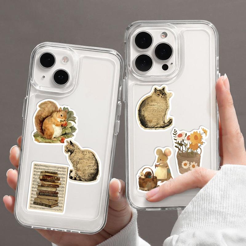 50 sheets/8 retro stickers cross-border literary pattern waterproof graffiti suitcase notebook hand account sticker wholesale