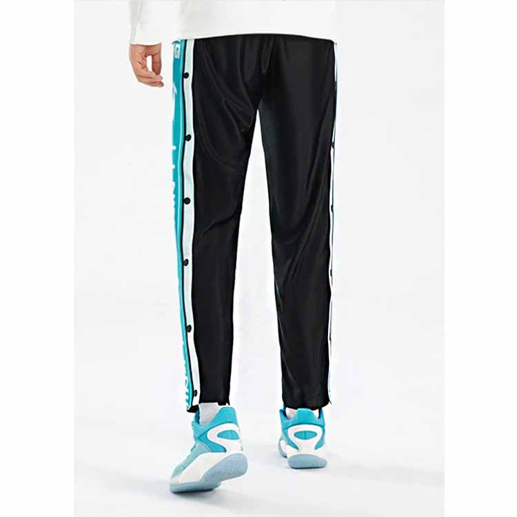 Li Ning Striped Basketball Series Loose Knit Sports Pants Men Bottoms Black AKLRA85-1