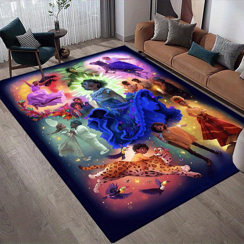1pc Encanto Pattern Area Rug Soft Flannel Floor Mat for Living Room,Office,Bedroom and Carpet,Sofa Coffee Table Floor Mat