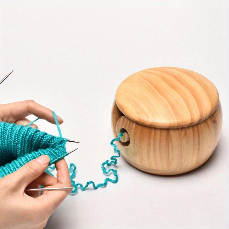 Garnaufbewahrungsschale Holz Häkelgarnhalter Strickwolle Garn Organizer Schalen mit Loch Handarbeitsbedarf Aufbewahrung