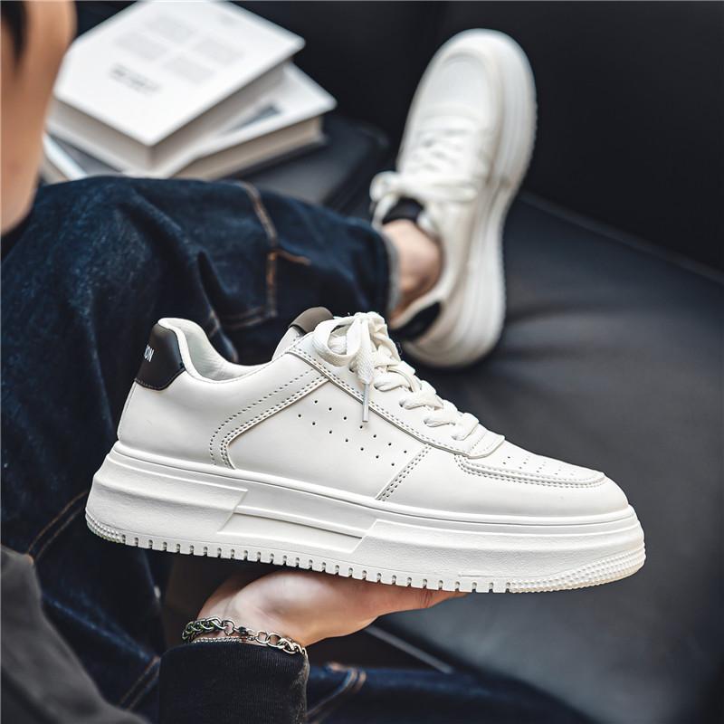 Little white shoes men's shoes spring and summer new sports and leisure shoes men's student trend low-top thick-soled breathable board shoes