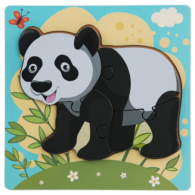 Wooden 3D Puzzle for Early Education: Infant & Toddler Intellectual Development, Hand-Eye Coordination Toy for 1-3 Year Old Boys & Girls