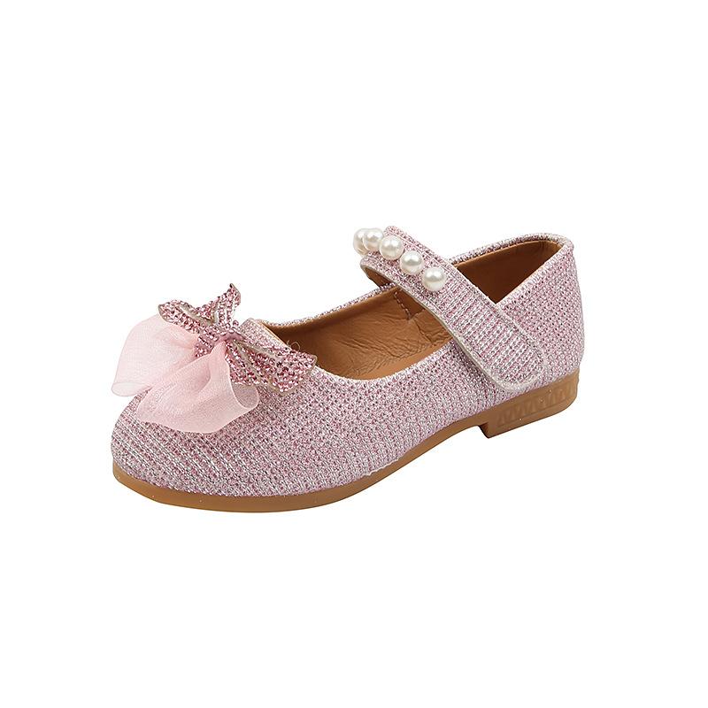 

Spring and Autumn New Style Children s Flat Shoes, Girls Princess Sandals, Soft Sole Little Leather Shoes, Girls Baby Dance Shoes 21-25One Hand Shot5Double