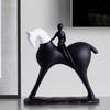 Modern Minimalist Abstract Horseman Resin Ornaments Home Living Room Bookcase Figurines Decoration Store Office Sculpture Crafts