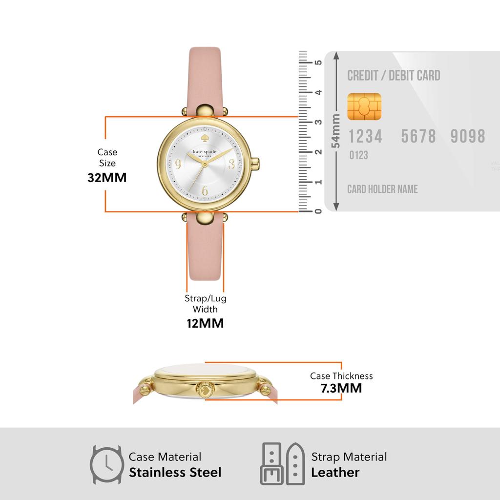 Kate Spade Zegarek New York Gracie Okrągły Różowy KSW1868, Damski,