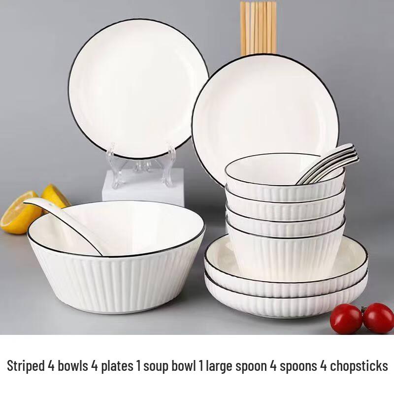 Star Mark Japanese Enamel Dinnerware Set