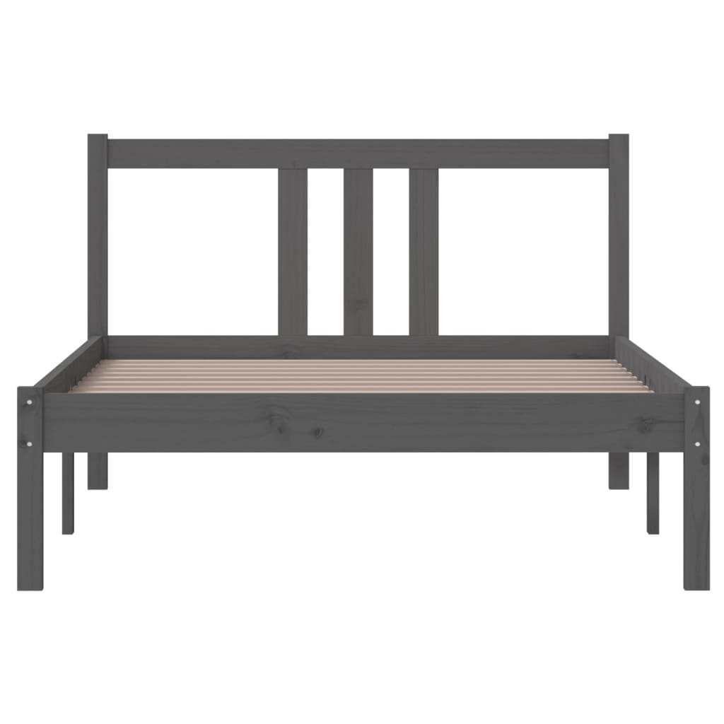 Solid Wood Bed Gray 100 x 200 cm