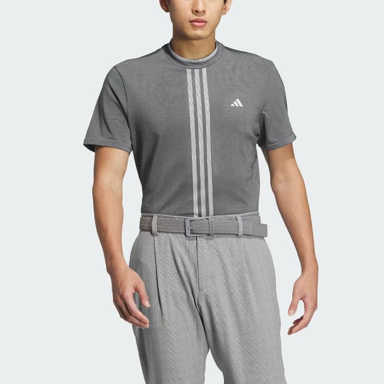 Adidas Primeknit Seamless Mock Shirt Color Block Golf Short Sleeve T-Shirt Men Tops Gray IN6651