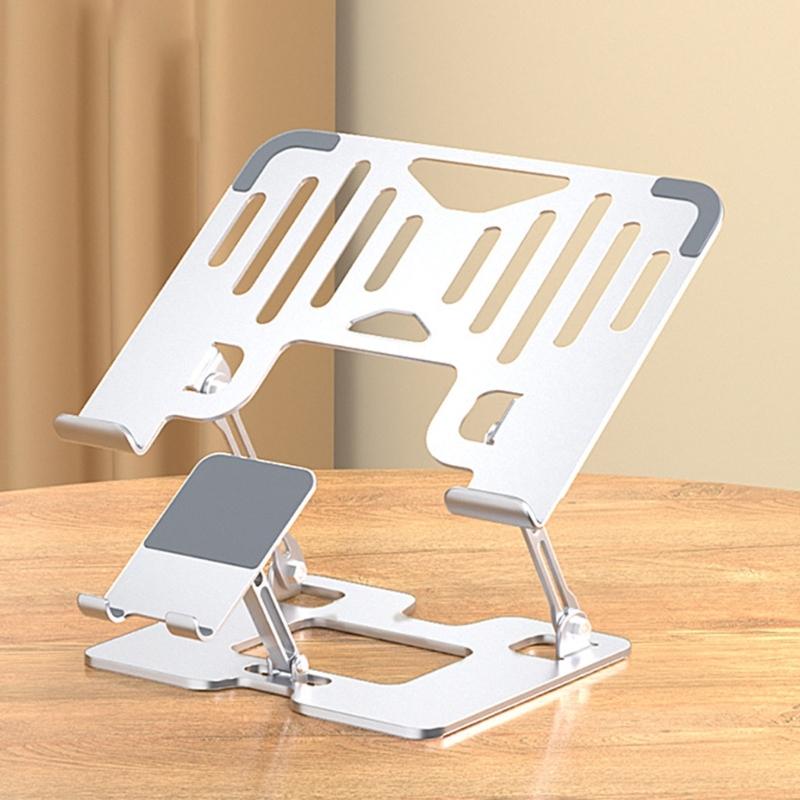 Double Use Portable Aluminum Laptops Risers Stand With Ventilated Base And AntiSlip Pad Fit For 10-17.3Inch Computers