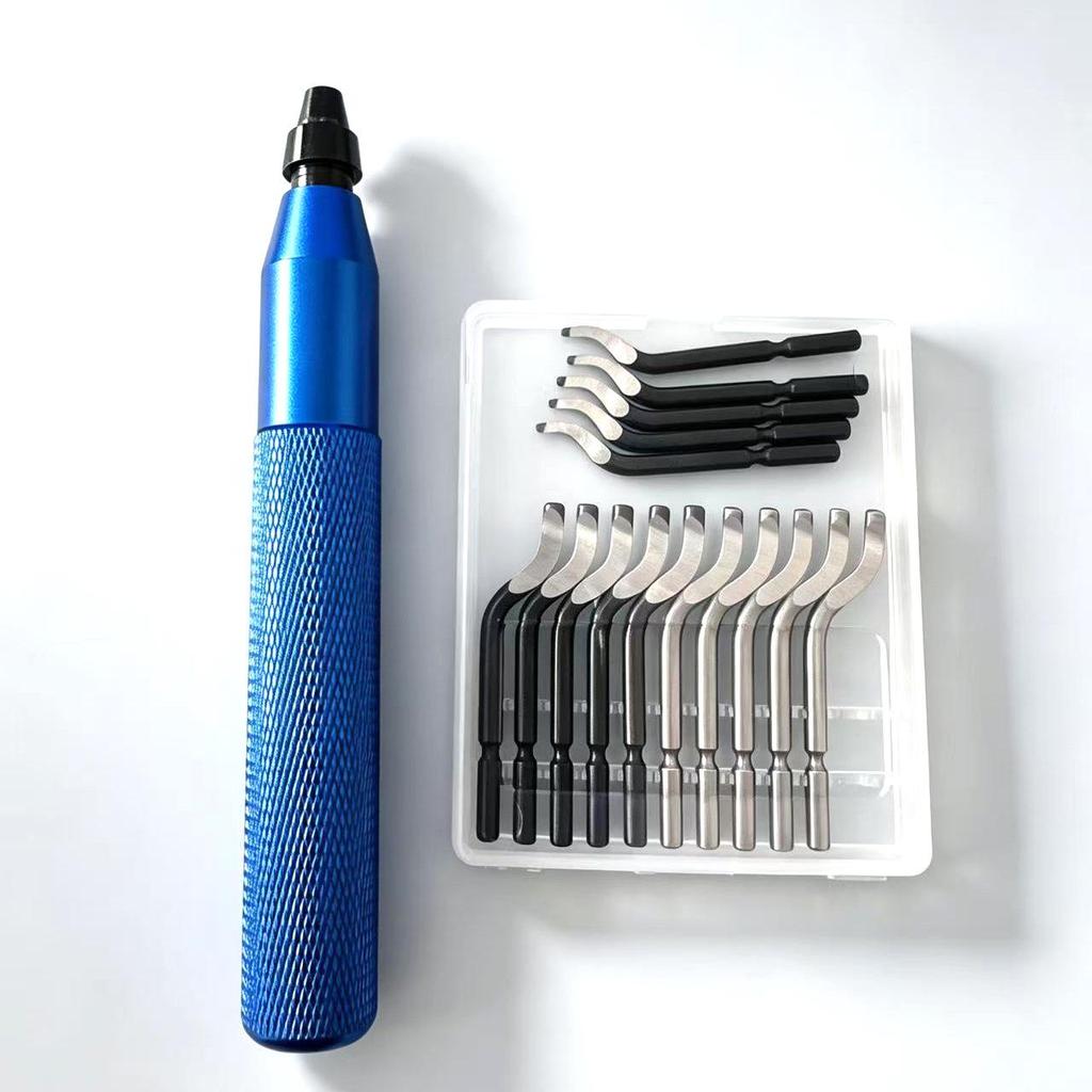 Handheld Metal & Plastic Deburring Tool with Scraper and Trimming Knife