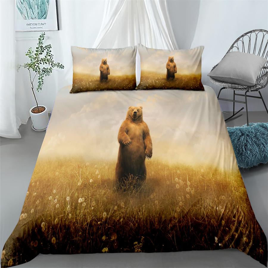 Grizzly Bear 3d  Duvet Cover Set King Queen Double Full Twin Single Size Bed Linen Set