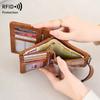 Fashion Women Short Wallet RFID Anti-theft Brush Women's Wallet With Multiple Card Slots Simple Three Fold Card Holder Coin Purse High Quality