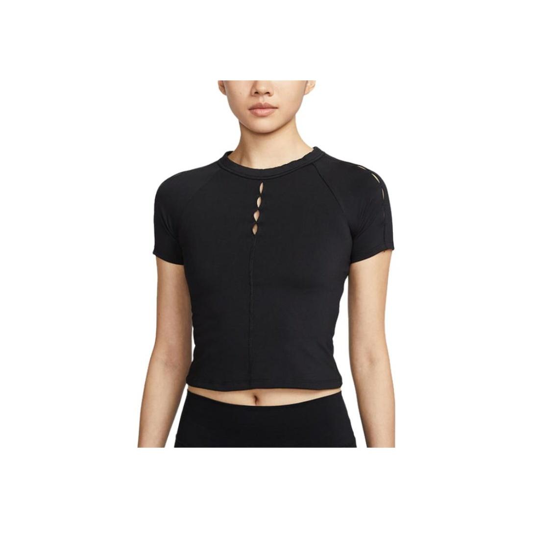 

Nike Удобный пуловер с круглым вырезом, футболка с коротким рукавом, женские топы, черный HQ0249-010 L