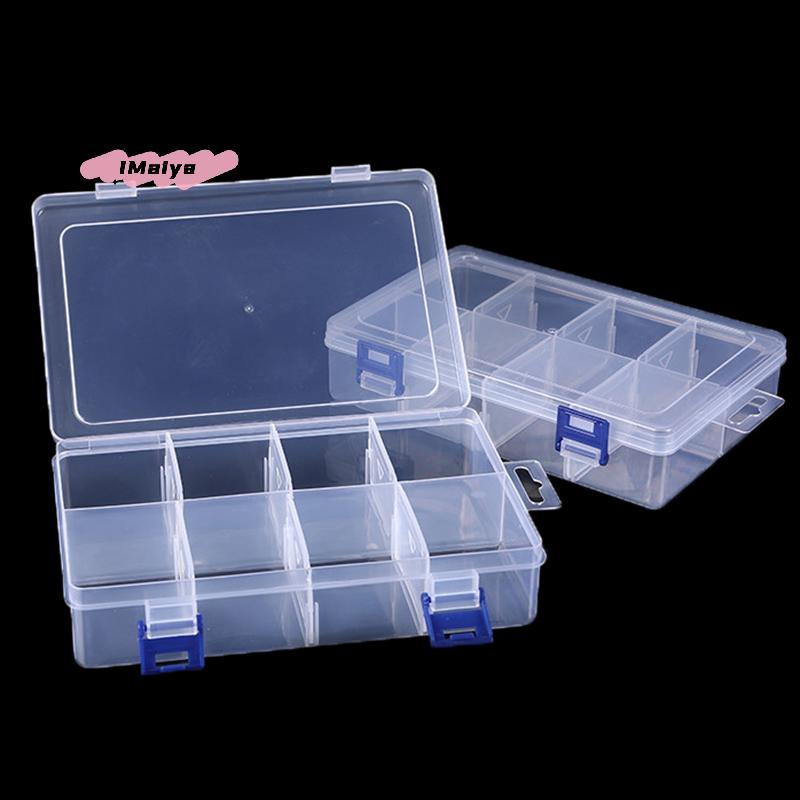 M-Multifunctional Box Case 20*13.5*4.5cm Large 8 Grids Plastic Storage Box Screw Electronic Component Transparent Organizer Box