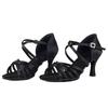 Women's Latin Dance Shoes Ballroom Dance Shoes Silk Satin Salsa Shoes