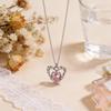 Titanium Steel Rhinestone Heart Necklace - Light Luxury Style for Couples, Spring/Summer Collection